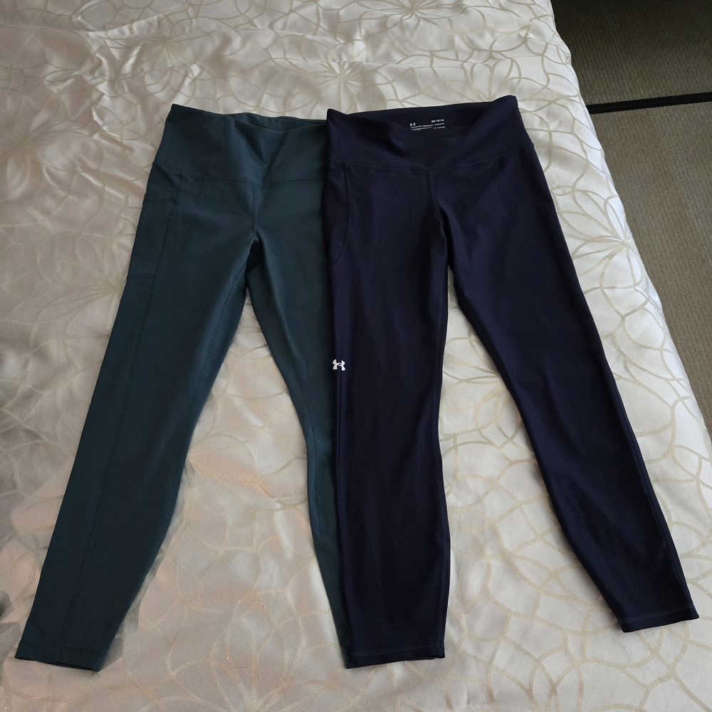 2 - M | 1 Under Armour + 1 Yogalicious Leggings - Teal and Navy
